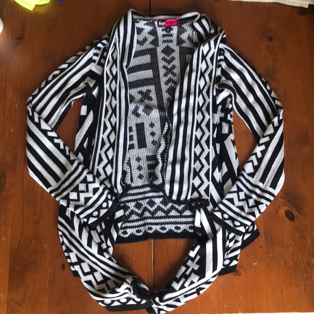 Black and white cardigan